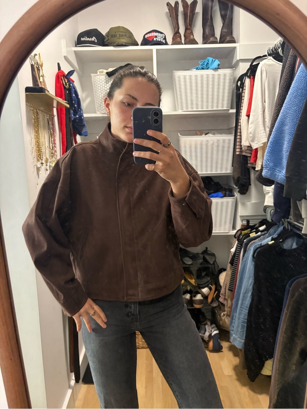 Max Studio Chocolate Brown Suede Jacket